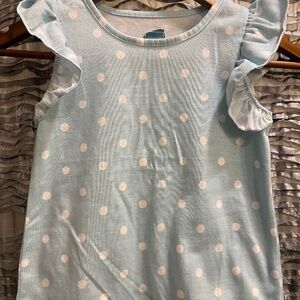 Girls pj set size 6x polka dots in white on blue